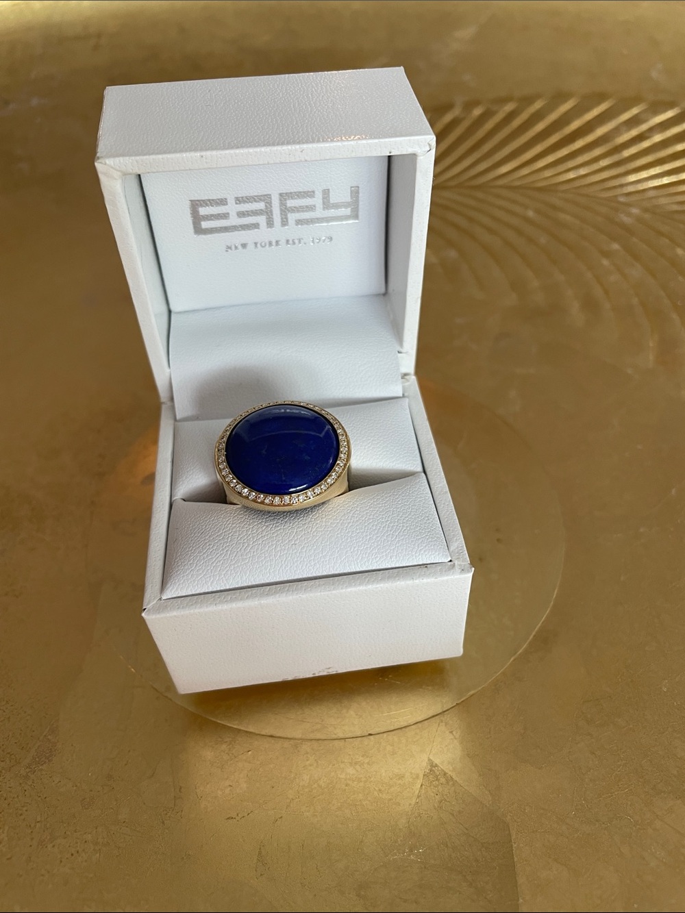 Effy lapis lazuli diamond gold ring